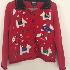 Scottie dog ugly Christmas sweater